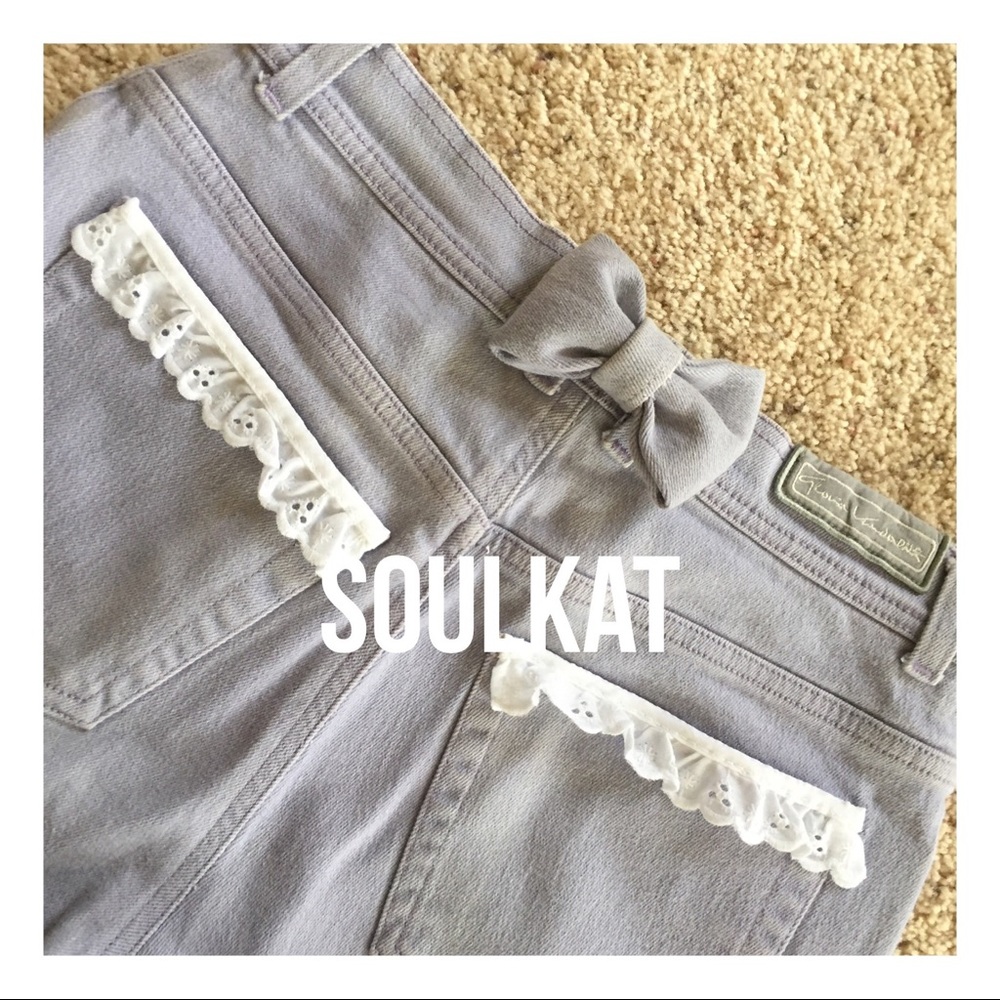 Vintage High Waist Lavender Purple Jean Shorts